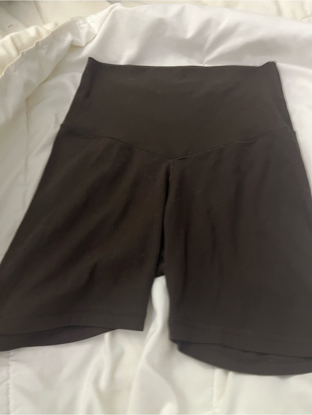 Aerie Brown ribbed High-Waist Biker Shorts